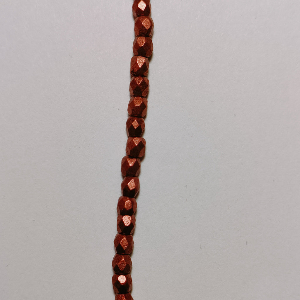 Fire Polished 3 mm - Copper x 50