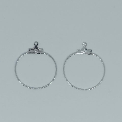 Créoles/Pendentif 25x0.7 mm Argenté x 2