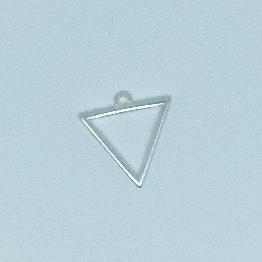Breloque/Pendentif en Métal Triangle 17 mm Argenté x 2