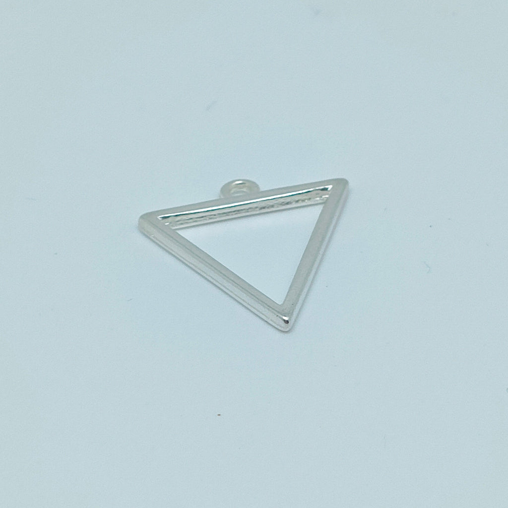 Breloque/Pendentif en Métal Triangle 17 mm Argenté x 2
