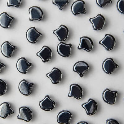 Ginkgo Bead 7.5 x 7.5 mm Jet Hematite x 10 g