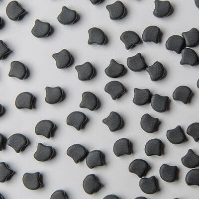 Ginkgo Bead 7.5 x 7.5 mm Jet Mat x 10 g