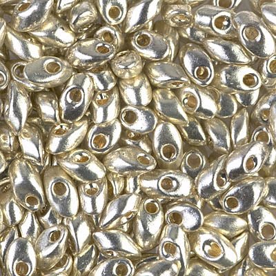 Miyuki Long Magatama 4x7 mm LMA-4201 Duracoat Galvaniezd Silver x 10 g