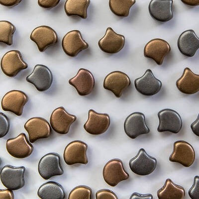 Ginkgo Bead 7.5 x 7.5 mm Metallic Leather x 10 g