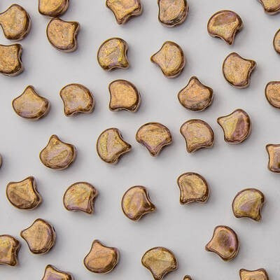 Ginkgo Bead 7.5 x 7.5 mm Metallic Red Luster x 10 g