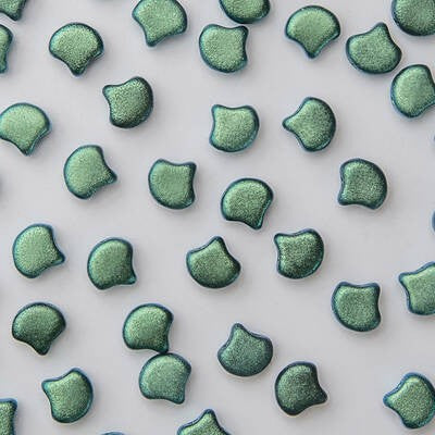 Ginkgo Bead 7.5 x 7.5 mm Polychrome Aqua Teal x 10 g