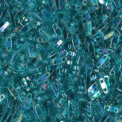 Quarter Tila Beads QTL-2458 Transparent Teal AB x 10 g