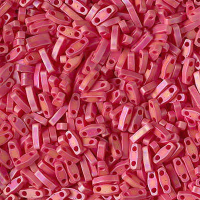 Quarter Tila Beads QTL-0408FR Mat Opaque Red AB x 10 g