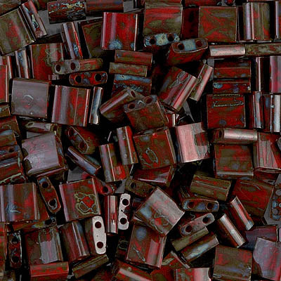 Tila Beads TL-4521 Opaque Red Picasso x 10 g