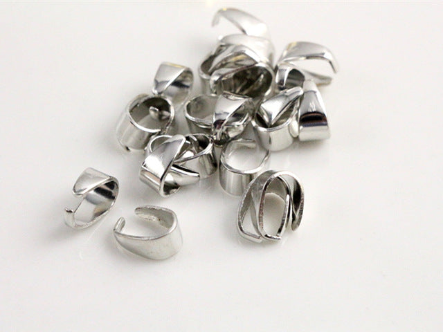 Attache pendentif simple Rhodié x 20