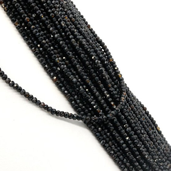 Perles en Agate Noir Facett&eacute;es 2.5x3 mm x 25