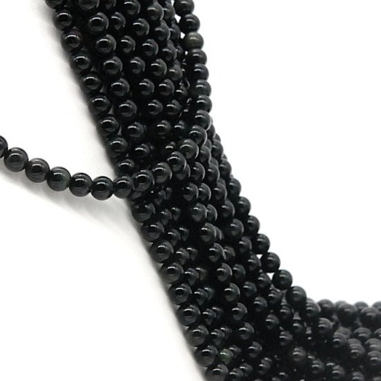 Perles en Obsidienne Rondes 6 mm x 15