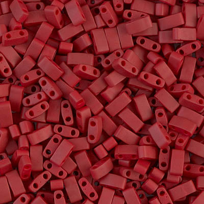 Half Tila Beads HTL-2040 Mat Metallic Brick Red x 10 g