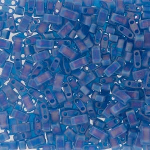 Half Tila Beads HTL-0149FR Mat Transparent Capri Blue AB x 10 g