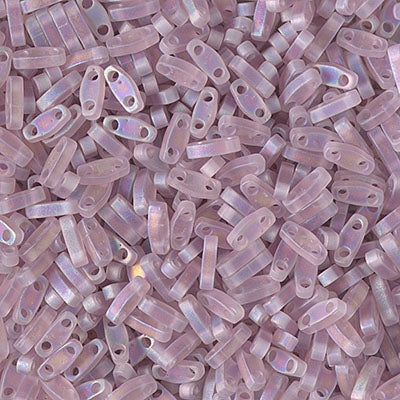 Quarter Tila Beads QTL-0142FR Mat Transparent Smoky Amethyst AB x 10 g