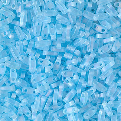 Quarter Tila Beads QTL-0148FR Mat Transparent Aqua AB x 10 g