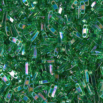 Quarter Tila Beads QTL-0179 Transparent Green AB x 10 g
