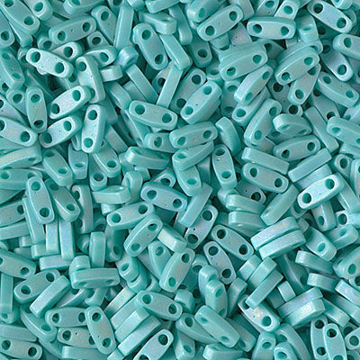 Quarter Tila Beads QTL-0412FR Mat Opaque Turquoise Green AB x 10 g