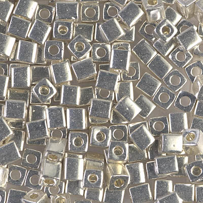 Square Beads 4 mm SB4-1051 Galvanized Silver x 10 g