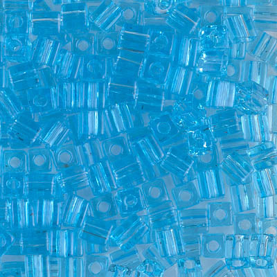 Square Beads 4 mm SB4-0148 Transparent Aqua x 10 g