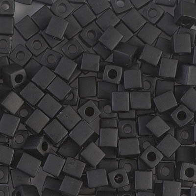 Square Beads 4 mm SB4-0401F Mat Black x 10 g