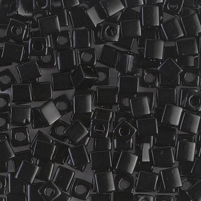 Square Beads 4 mm SB4-0401 Black x 10 g