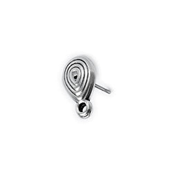 Clous d'Oreilles Goutte 8x13 mm Argent&eacute; Vieilli x 2