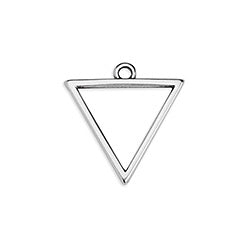 Breloque/Pendentif en M&eacute;tal Triangle 17 mm Argent Vieilli x 2