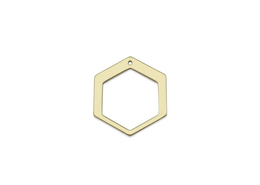 Pendentif Hexagone 27x24 mm Or x 1
