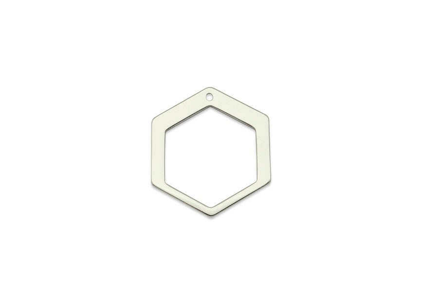 Pendentif Hexagone 27x24 mm Argent x 1