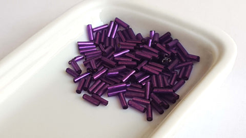 Rocailles tube 2 x 6 mm Violet x 10 g