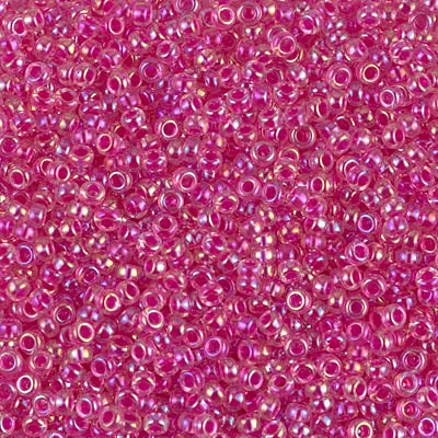 Rocailles Miyuki 11/0 RR 11-0355 Hot Pink Lined Crystal AB x 8 g