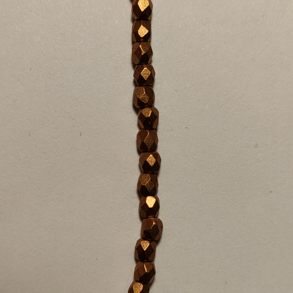 Fire Polished 3 mm - Brass Gold x 50