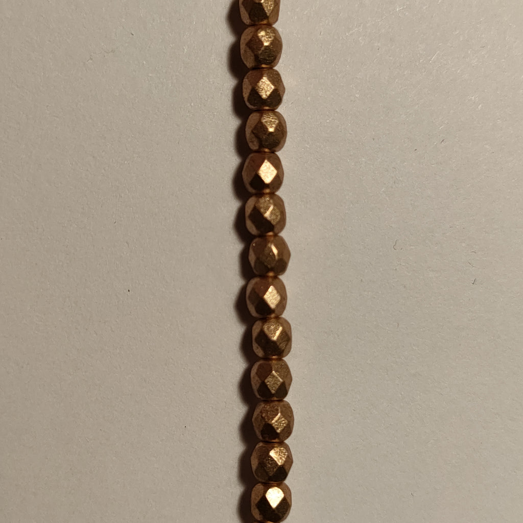 Fire Polished 3 mm - Aztec Gold x 50