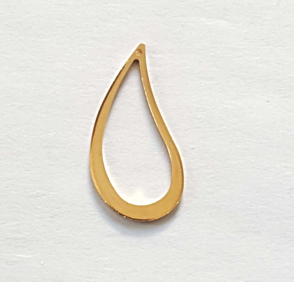 Pendentif Forme Feuille 13 x 29 mm Dor&eacute; x 1