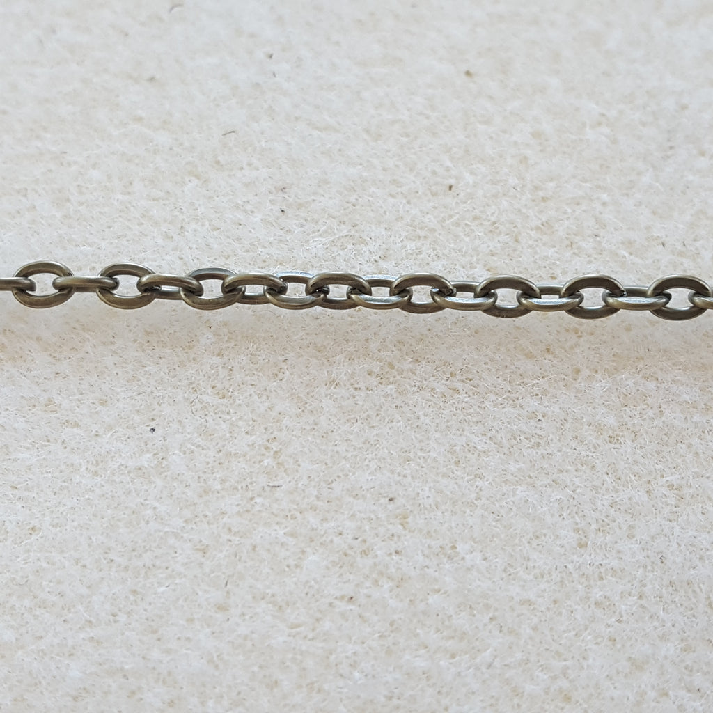 Cha&icirc;ne Maille For&ccedil;at Ovale 3 x 4 mm Bronze x 1 m