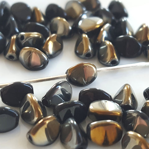 Pinch beads 5 x 3 mm Jet Valentinite x 50