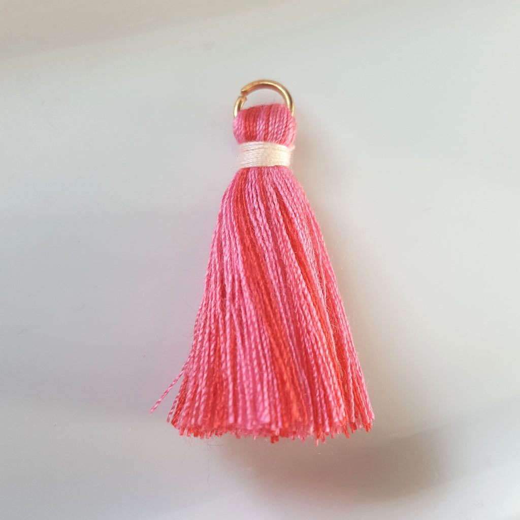 Pompon en coton 3.5 cm Rose/Rouge x 1