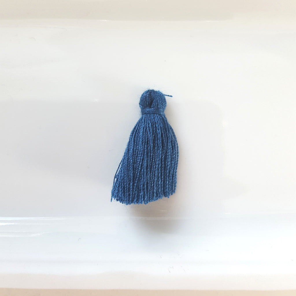 Pompon en coton Bleu Paon 25 mm x 1