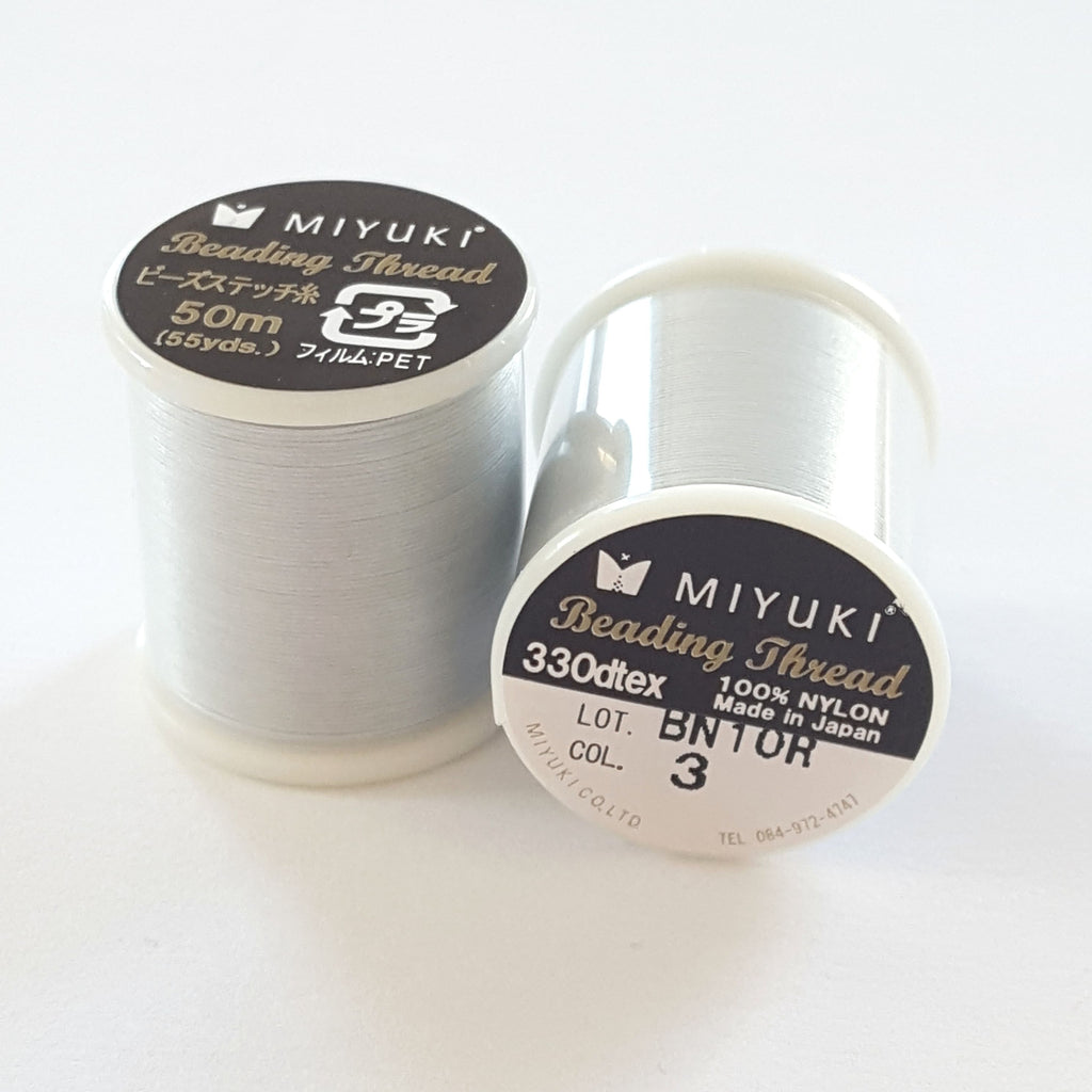 Fil Miyuki Nylon Beading Thread 0.25 mm Silver (3) 50 m x 1