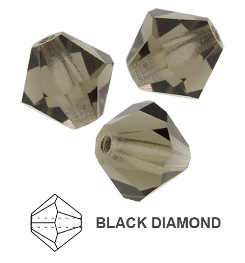 Toupies Preciosa MC Bead Rondell 4 mm - Black Diamond x 30