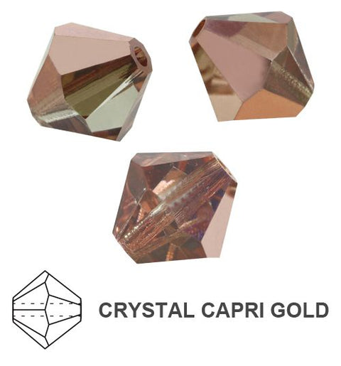 Toupies Preciosa MC Bead Rondell 4 mm - Crystal Capri Gold x 30