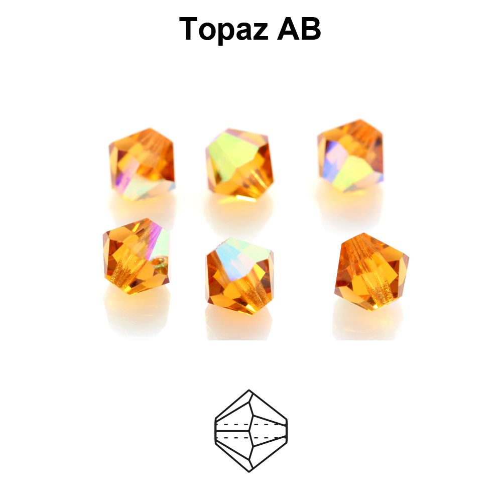 Toupies Preciosa MC Bead Rondell 4 mm - Topaz AB x 30