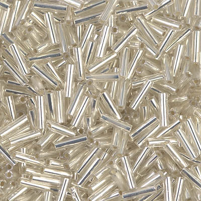 Miyuki Bugles 6 mm BGL2-001 Silverlined Crystal x10g