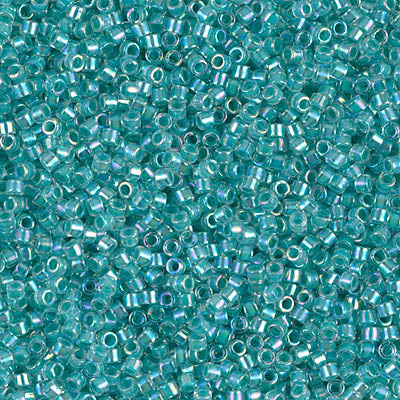 Miyuki Delica 11/0 DB-0079 Turquoise Green Lined Crystal AB x 8 g