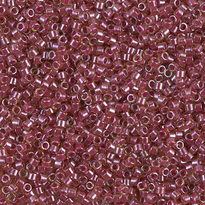 Miyuki Delica 11/0 DB-0283 Cranberry Lined Peridot Luster x 8 g