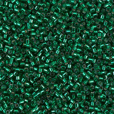 Miyuki Delica 11/0 DB-0605 Dyed Silverlined Dark Emerald x 8 g
