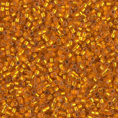 Miyuki Delica 11/0 DB-0681 Dyed Semi-Frosted Silverlined Orange x 8 g