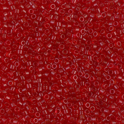 Miyuki Delica 11/0 DB-0774 Dyed Semi-Frosted Transparent Red x 8 g
