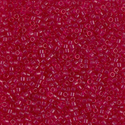 Miyuki Delica 11/0 DB-0775 Dyed Semi-Frosted Transparent Scarlet x 8 g